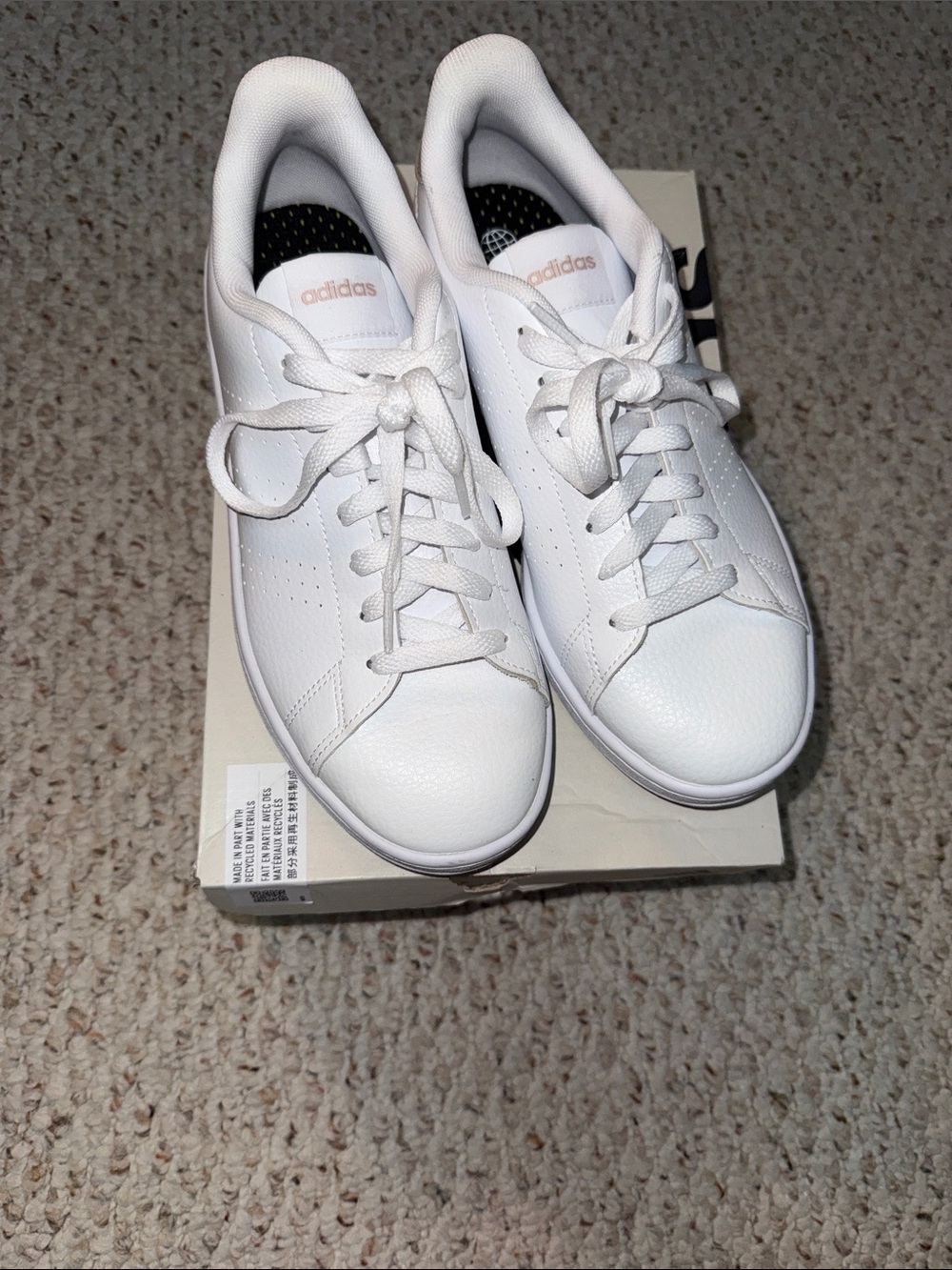 adidas White Low-Top Leather Sneakers